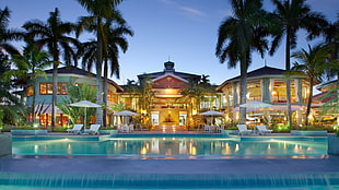 below-ground pool, swimming pool, hotel, Jamaica HD wallpaper