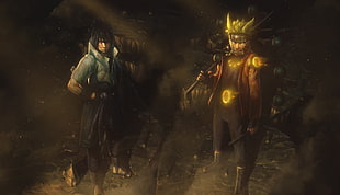 Uchiha Sasuke and Uzumaki Naruto illustration