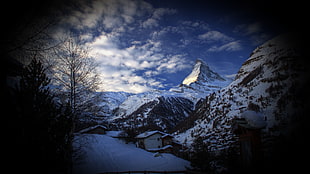 mountain range, mountains, nature, house, Matterhorn