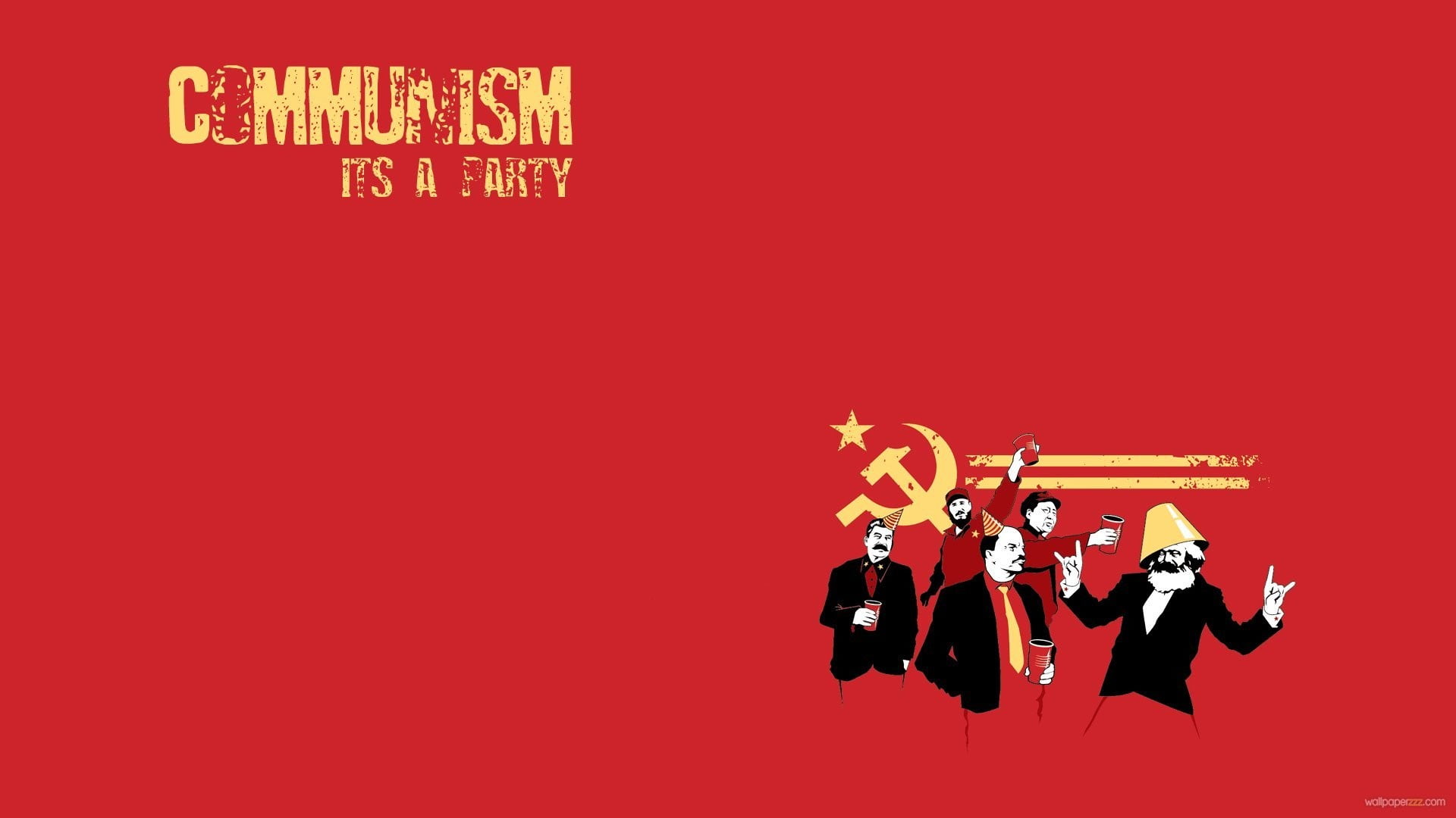 communism its a party digital wallpaper, founding fathers of communism, communism, Karl Marx