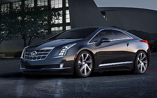 black Cadillac CTS on road during daytime HD wallpaper