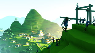 mountain illustration, video games, Godus HD wallpaper