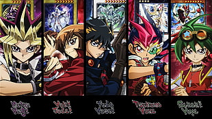 Yu-Gi-Oh! character collage, yugioh, Duelyst, anime, protagonist