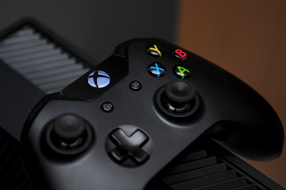 black XBOX 360 gaming console HD wallpaper