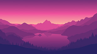 red and black Nike basketball shoes, Firewatch, video games, mountains, lake
