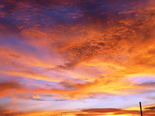 orange clouds, Sky, Sunset, Clouds