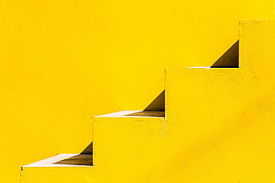 yellow concrete stair, angle, texture, staircase, geometry