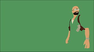 Breaking Bad illustration, minimalism, Max Payne, green background, video games