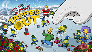 The Simpsons Tapped Out game application wallpaper, The Simpsons, Tapped Out, Homer Simpson, Selma Bouvier