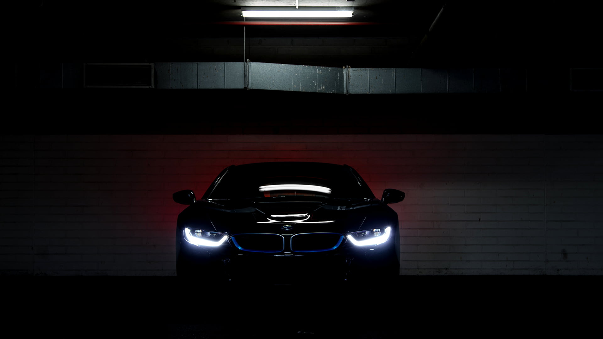 black BMW coupe, BMW i8, car, vehicle, parking lot