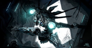 Titanfall digital wallpaper, artwork, fantasy art, cyborg, futuristic