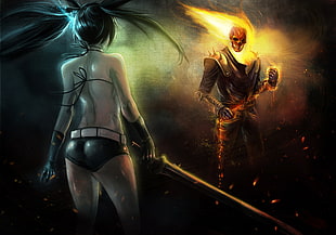 sword, Ghost Rider, Black Rock Shooter HD wallpaper