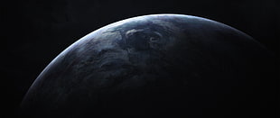 round black wooden table top, Earth, space, shadow