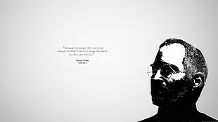 Steve Jobs, Steve Jobs, quote, simple background, monochrome