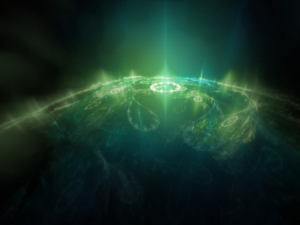green and blue color effects HD wallpaper