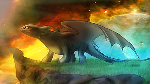 Toothless wallpaper, How to Train Your Dragon, Dreamworks, movies, artwork