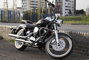 black and silver touring motorcycle