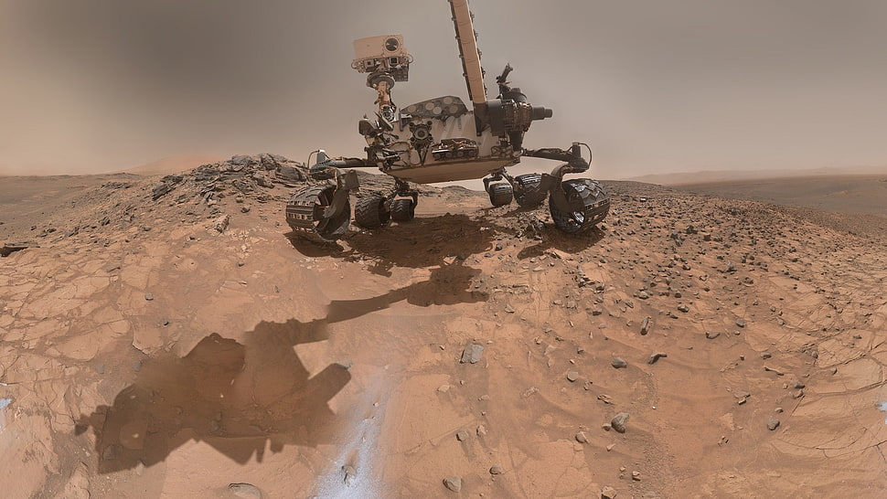 black all-terrain vehicle, Curiosity, Mars, Rover, self portraits HD wallpaper