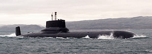 black submarine, submarine, SSBN Typhoon, Proj. 941 Akula class SSBN, Russian Navy