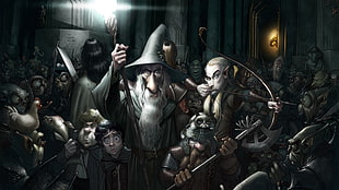 The Lord of the Rings, Gandalf, Shrek, Gremlins HD wallpaper