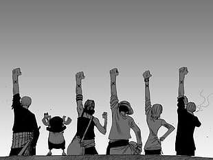 assorted anime characters illustration, One Piece, Monkey D. Luffy, Roronoa Zoro, Tony Tony Chopper