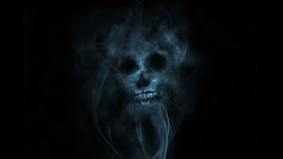ghost skull wallpaper, skull, smoke