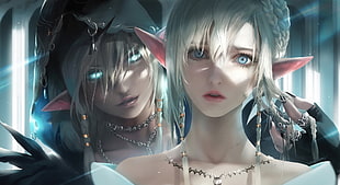 elven character illustrations, original characters, elven, fantasy art, digital art HD wallpaper