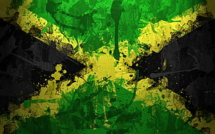 Jamaican flag abstract painting