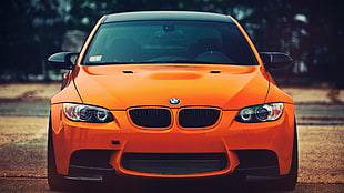 orange BMW vehicle, car, BMW