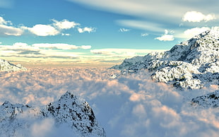 aerial photography of mountain top HD wallpaper