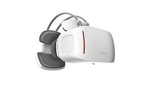 white and gray Alcatel VR goggles