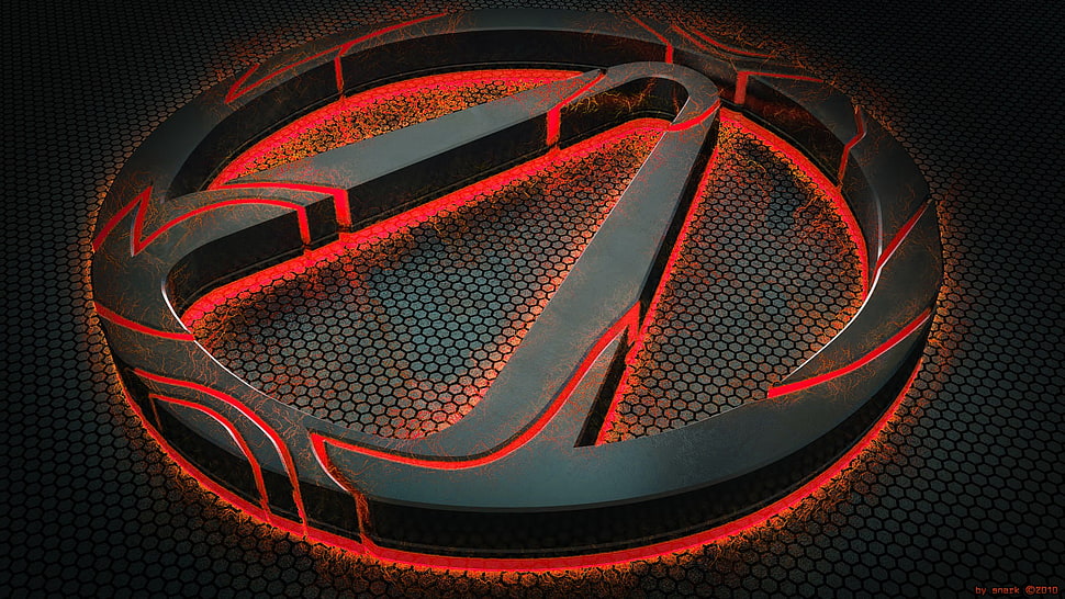 round black and red lighted logo, Borderlands HD wallpaper