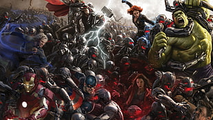 Marvel Heroes digital wallpaper, Avengers: Age of Ultron, The Avengers, Hulk, Thor