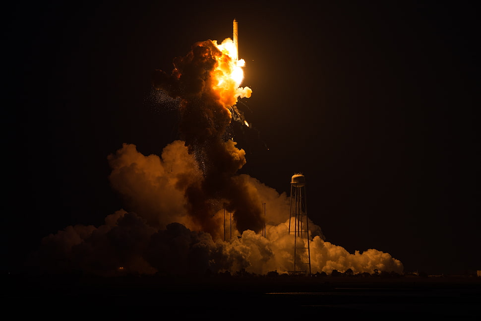 space shuttle launcher, launching, launch pads, OrbitalATK, Antares HD wallpaper