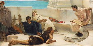 beige textile, classic art, painting, history, Greek mythology HD wallpaper