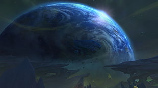 earth illustration, World of Warcraft: Legion, Argus and Azeroth in 7.3, video games