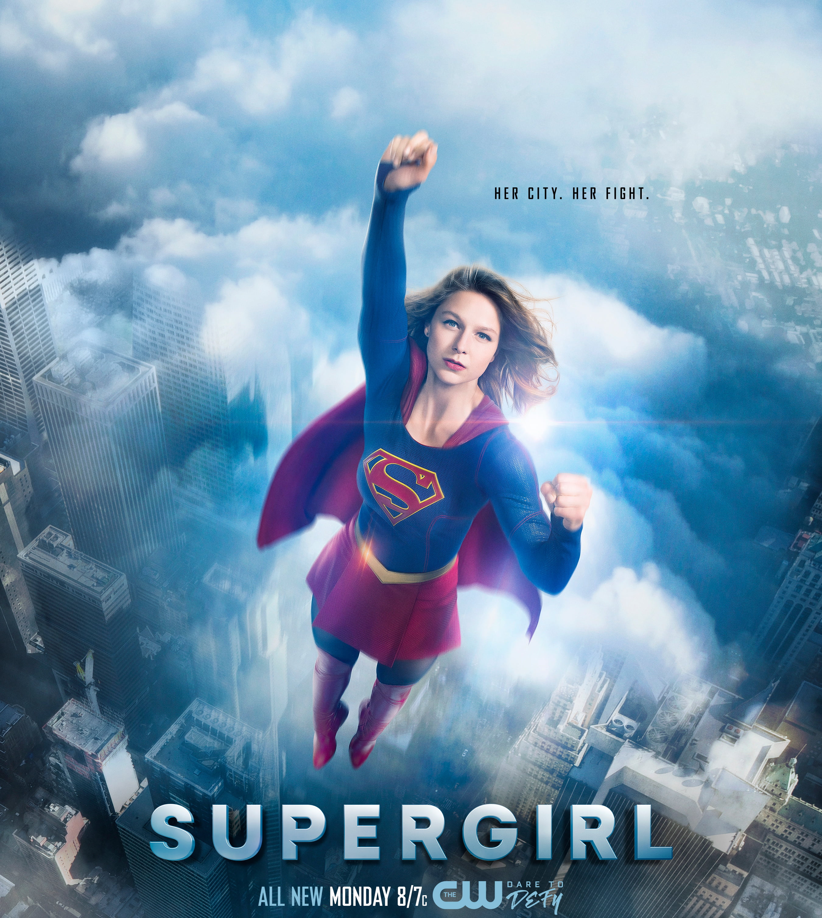 Supergirl flying digital wallpaper HD