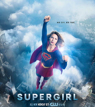 Supergirl flying digital wallpaper