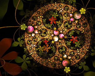 multicolored floral illustration HD wallpaper