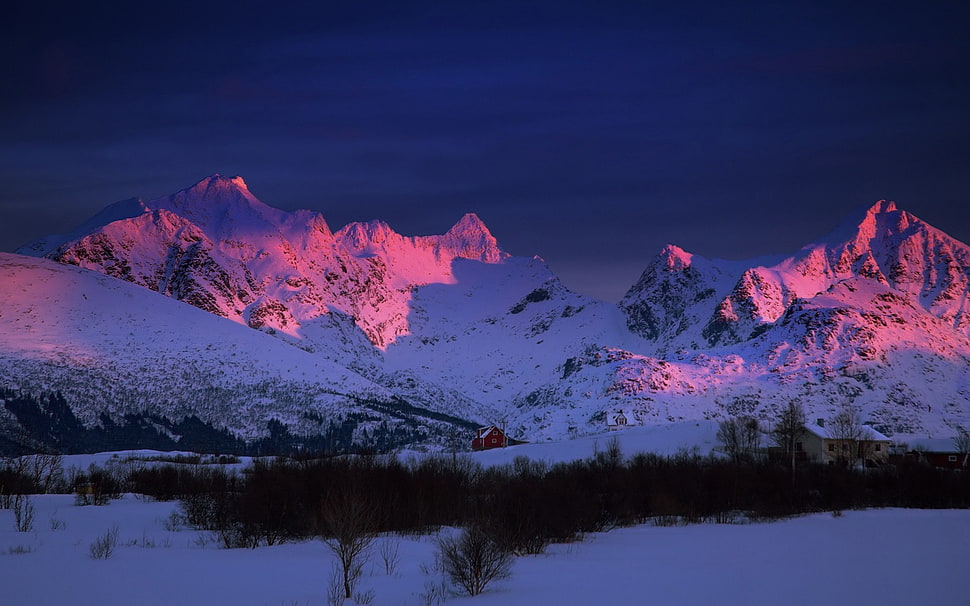 mountain wallpaper, sunlight, snow, winter, mountains HD wallpaper