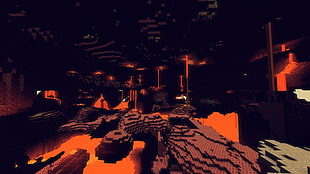 lava minecraft digital wallpaper, Minecraft, lava, water, Sun