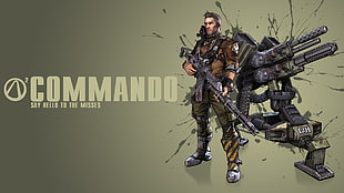 Commando video game cover, Borderlands 2 HD wallpaper