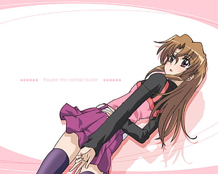 girl in black long-sleeved midi dress anime character HD wallpaper