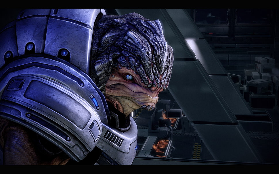 alien in robotic armor wallpaper, Bioware, Mass Effect, video games HD wallpaper