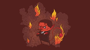devil illustration, Devil, cartoon HD wallpaper
