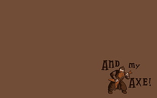 brown electric guitar with text overlay, minimalism, humor, The Lord of the Rings, Gimli