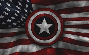Captain America logo, Captain America, Marvel Comics, flag HD wallpaper