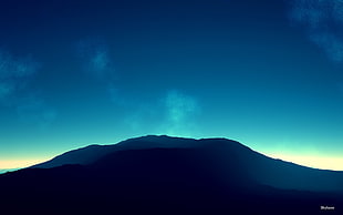 silhouette of mountain, landscape