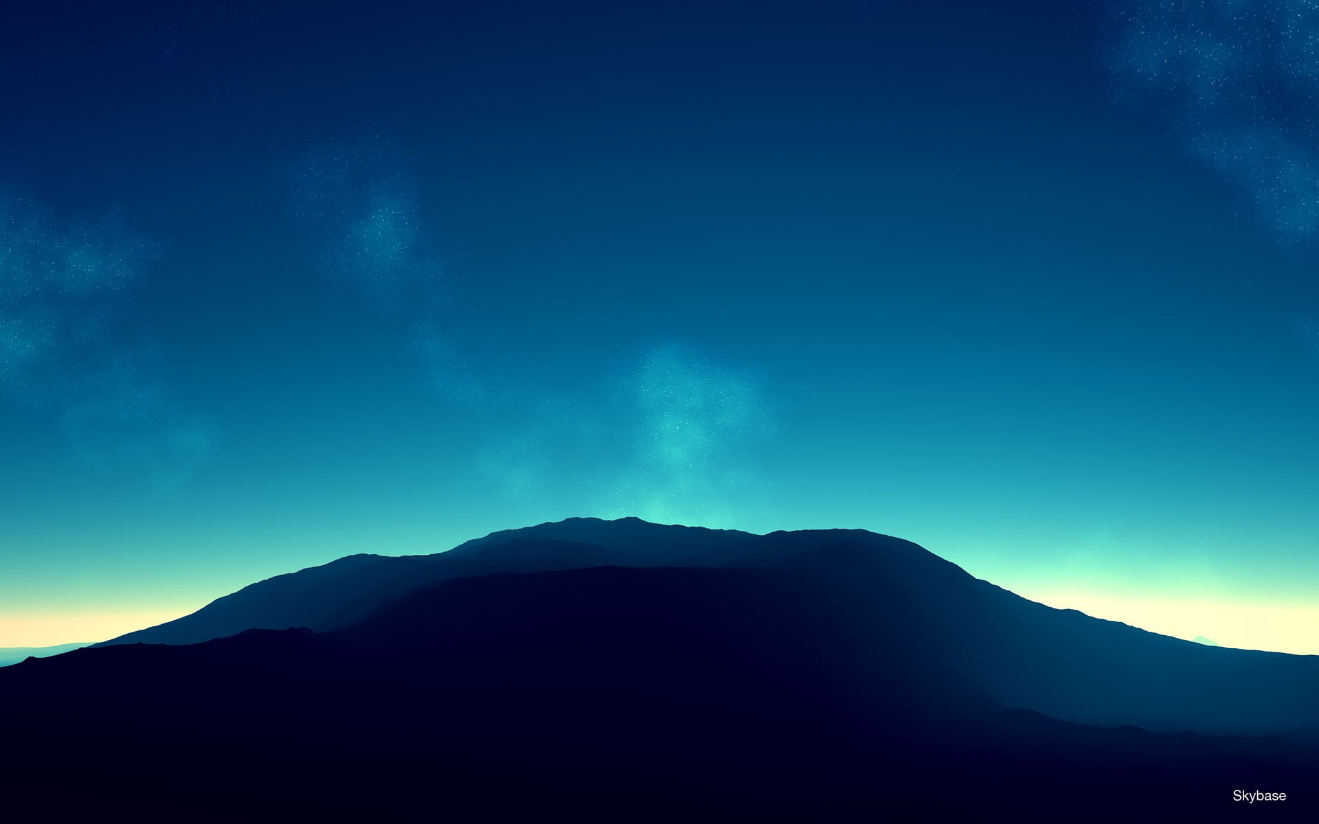1920x1080 Resolution Silhouette Of Mountain Landscape Hd Wallpaper