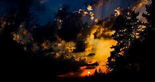 clouds during sunset HD wallpaper